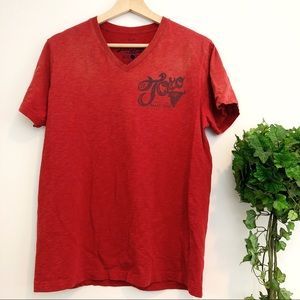 Lucky Brand | Red "Running of the Bulls" v neck, L